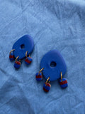 Blue & Burgundy Stripe Earrings