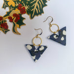 Navy Leopard Print Triangle Hooks