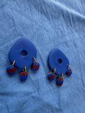 Blue & Burgundy Stripe Earrings