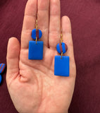 Blue & Burgundy Stripe Earrings