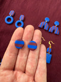 Blue & Burgundy Stripe Earrings