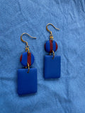 Blue & Burgundy Stripe Earrings