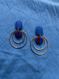 Blue & Burgundy Stripe Earrings