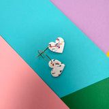 Abstract Rainbow Heart Hoop