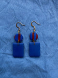 Blue & Burgundy Stripe Earrings