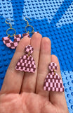 Burgundy and Pink Earrings