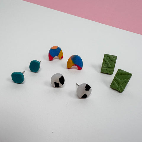 Mini Stud Quad | Polymer Clay Earrings