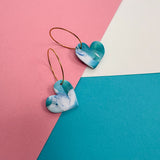 Marble Blues Heart Hoop