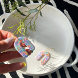 Abstract Rainbow Arch | Polymer Clay Earrings