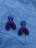 Blue & Burgundy Stripe Earrings