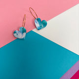 Marble Blues Heart Hoop