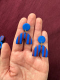 Blue & Burgundy Stripe Earrings