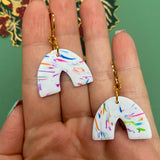 Rainbow White Midi Arch Huggie Hoops