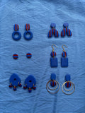 Blue & Burgundy Stripe Earrings