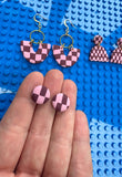Burgundy and Pink Earrings