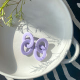Colour Block Links Lilac | Polymer Clay Earrings