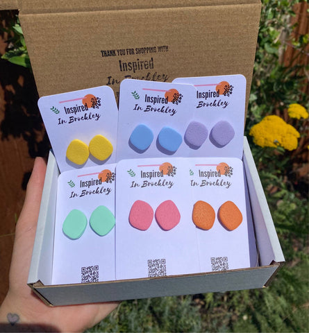 Colourful Pebble Studs | Made-to-order