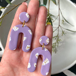 Lilac Gold Arch | Polymer Clay Earrings