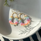 Rainbow Dot Flower | Made-to-order | Polymer Clay Earrings
