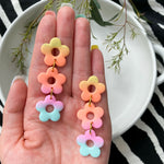Ombré Pastel Daisy Chain | Made-to-order | Polymer Clay Earrings