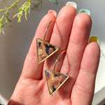 Leopard Triangle Hoops | Polymer Clay Earrings