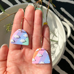 Rainbow Cloud Tunnel Hoop | Polymer Clay Earrings