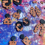 Animal Print Small Hexagon Link Earrings | Made-to-order | Polymer Clay Earrings