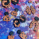 Animal Print Small Hexagon Link Earrings | Made-to-order | Polymer Clay Earrings