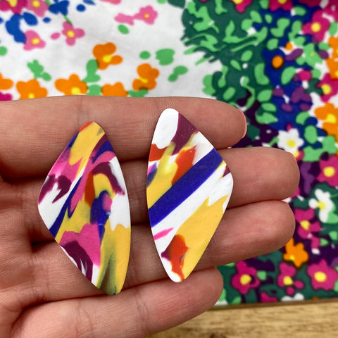 Rainbow Pattern Triangular Stud Earrings