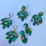 Little Green Leaves | Made-to-order | Polymer Clay Earrings
