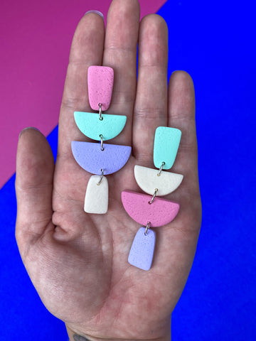 Colour Block Mismatch Colours | Made-to-order | Polymer Clay Earrings